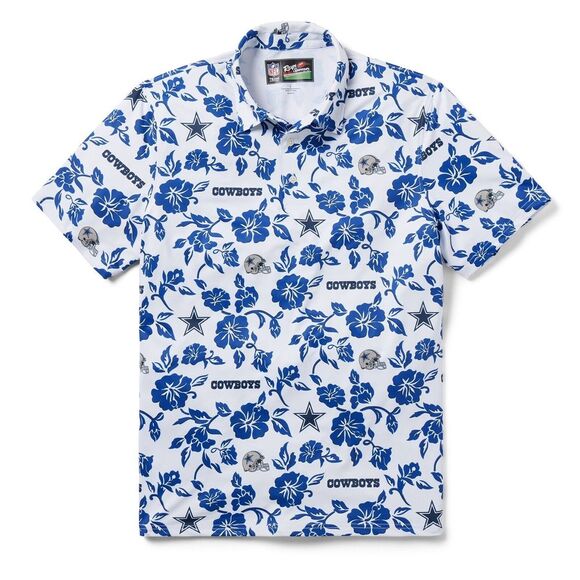Reyn Spooner Mens Polo Shirt White Size M NFL Dallas Cowboys Pua Performance‎